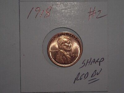 wheat penny 1918 LINCOLN CENT SHARP RED BU 1918-P GREAT RED UNC LOT #2