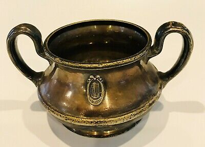 R Wallace Silver Soldered North American Pattern 2 Handle Sugar Bowl Very Old