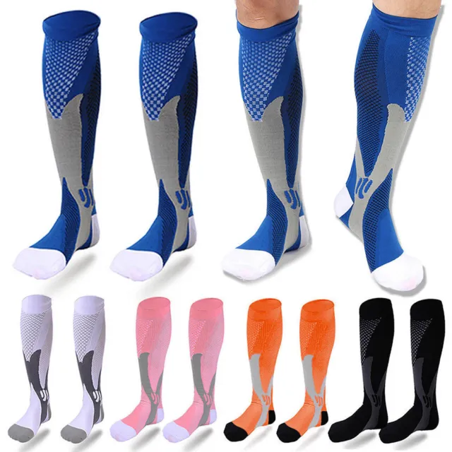 Calcetines de vuelo de cobre DVD cómodos calcetines deportivos de compresión hasta la rodilla 30-40 mmHg TI