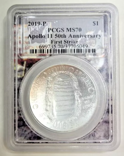 2019-P Apollo 11 50th Anniversary $1 Silver MS-70 PCGS First Strike