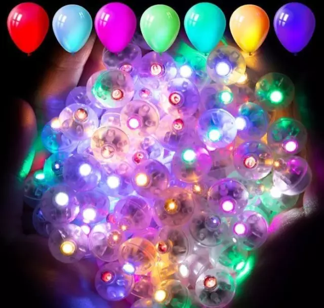 Up to 100x LED Balloon Lights Paper Lantern Light Balloon Glow in dark Xmas Part 2