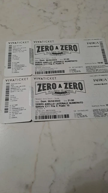 biglietti renato zero Per Concerto a ROMA IL 30/04/23  HO 2 BIGLIETTI VENDO 80