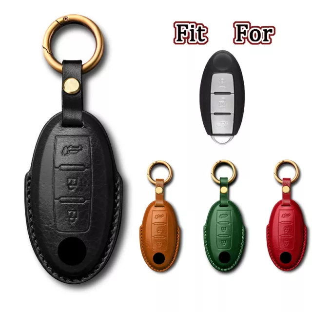 Genuine Leather Car Key Fob Case Cover For Nissan Sentra Note For Infiniti Q50