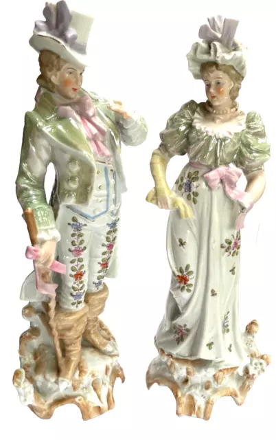 Pair of Antique Porcelain figures. Believed to be German/Austrian origin.