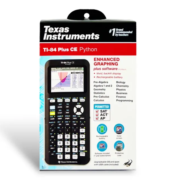 Texas Instruments TI-84 Plus CE Graphing Calculator Python Edition, Black