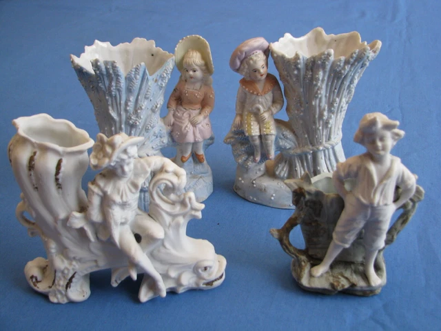 STATUE DE CHEVAL en porcelaine biscuit blanc Allemagne 2 chevaux