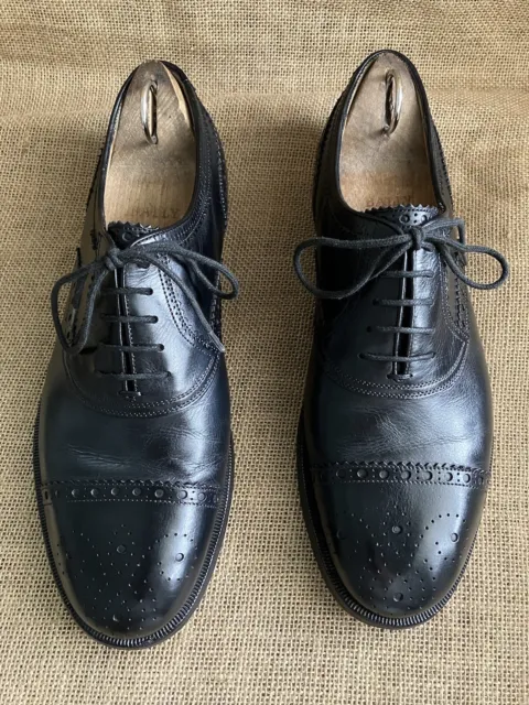 Gucci Men's Black Leather Cap Toe Oxford Shoes Size UK 7 || US 8 /312279