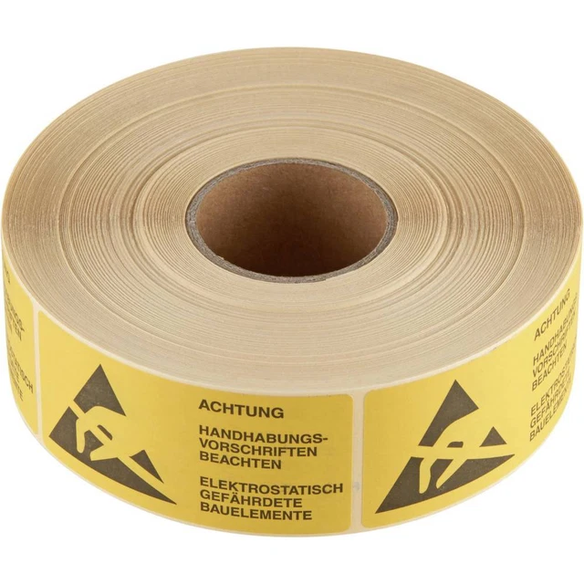 Panneau davertissement antistatique (ESD) Wolfgang Warmbier 2850.3675.D jaune,