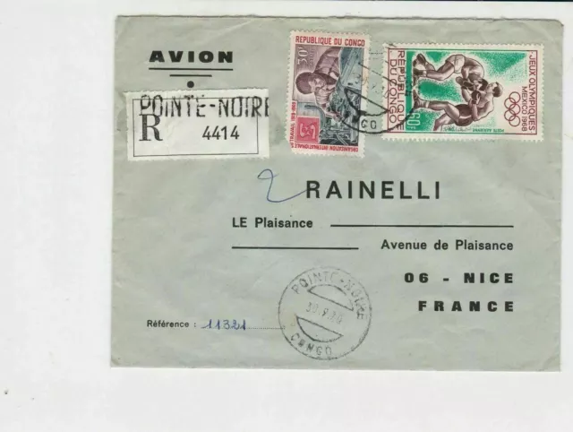 republique populaire du congo 1970 airmail boxing sport stamps cover ref 20137