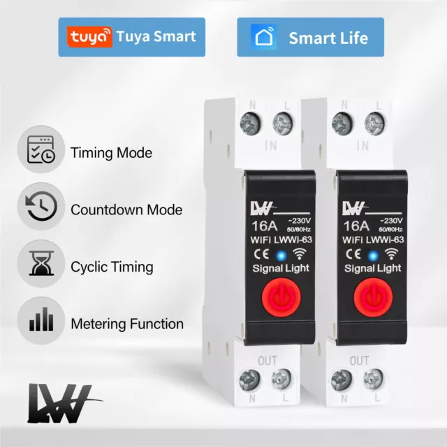 TUYA WiFi Smart Leitungsschutzschalter  Wireless Handy Fernbedienung LS-Schalter