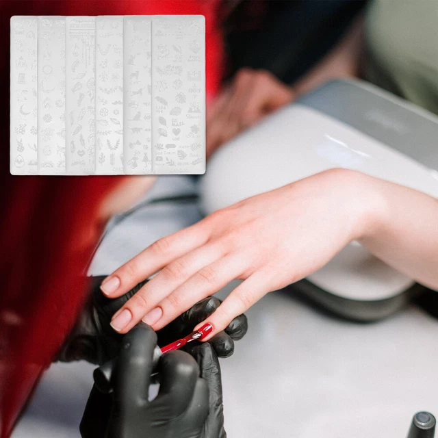 6 pz modello di stampa unghie set modelli manicure strumento per nail art