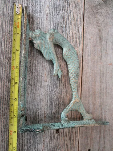 4 Cast Iron MERMAID Brackets Garden Braces Shelf Bracket Corbels Beach Nautical 3