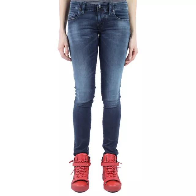 DIESEL GRUPEE NE 0848K Womens Jeans Slim Fit Stretch Casual Denim Jogg Pant Blue