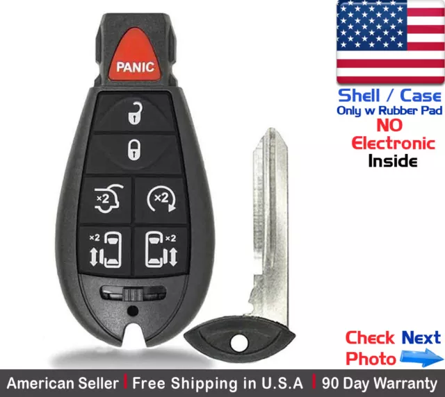 1x New Replacement Remote Key Fob Case For Chrysler Dodge Caravan - Shell Only