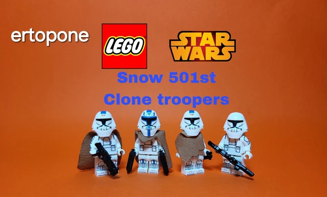 Minifigure Personalizzata Star Wars - Soldato Clone Assalto Freddo, Fase 1 - Mattoncino Compatibile Lego