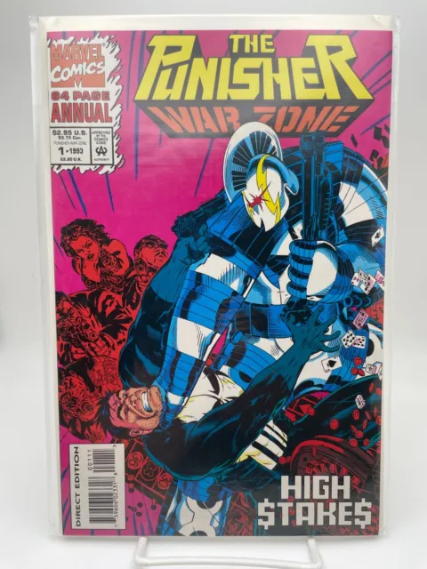 9.9 Mint 1993 Marvel Comics The Punisher War Zone #1 High Stakes 64 Page Annual