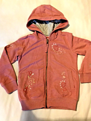 Vgc Girls Pink Embroidered Zipped Hoodie Sequins From Next Age 5