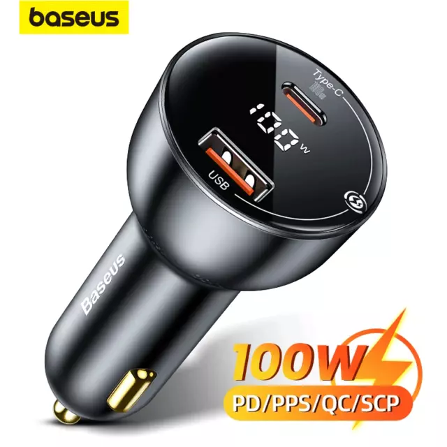 Baseus 160W 100W Auto Ladegerät USB C PPS Schnell KFZ Adapter Zigarettenanzünder