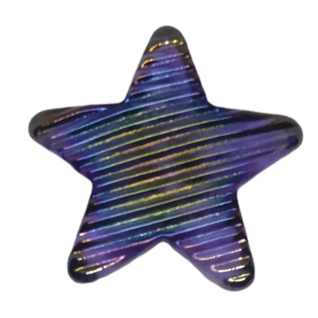 Robert Held Art Glass Paperweight Purple Iridescent Star Starfish Signed Vintage
