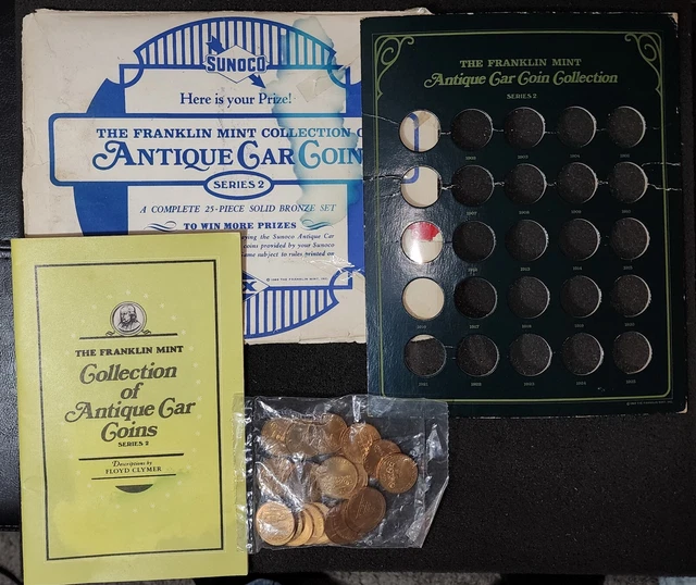 VINTAGE SUNOCO FRANKLIN Mint Antique Car Coins Series 2 Set Coins