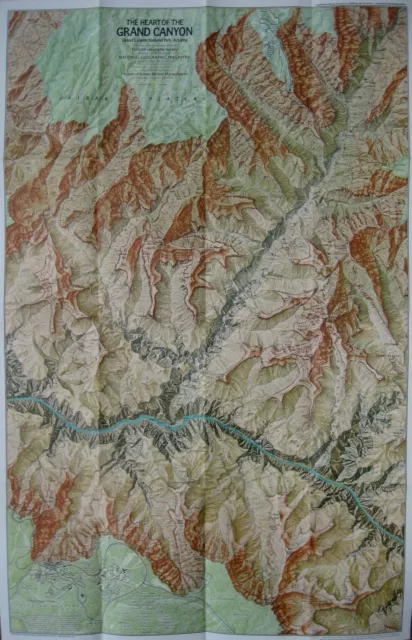 Topo Map GRAND CANYON Arizona Colorado River Lake Mead Geology Lees Ferry Trails