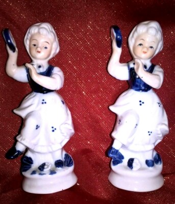 Capodimonte CAPODIMONTE In Porcellana N Corona Statuina stile vittoriano bianco blu 