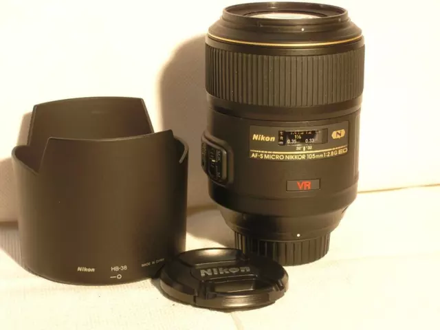 Mint Spotless Nikon USA AF-S 1:1Micro Nikkor 105mm F2.8G ED N VR SWM IF Lens