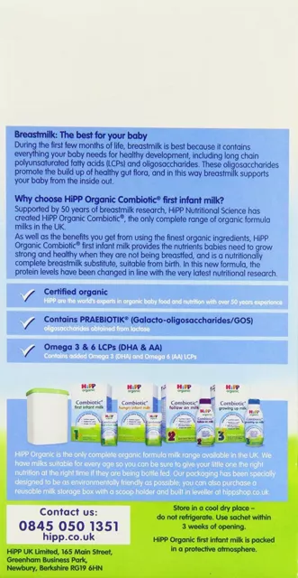 HiPP Organic 1 From Birth Onwards First Infant Milk, 800g 2