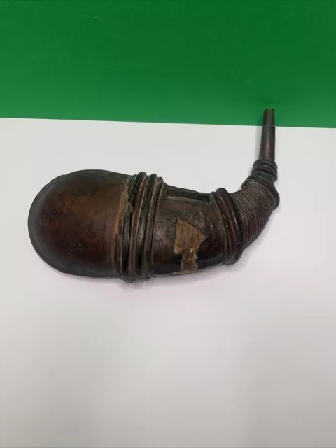 Antique Very Rare Mandingo powder horn (Mali) Wood/Leather