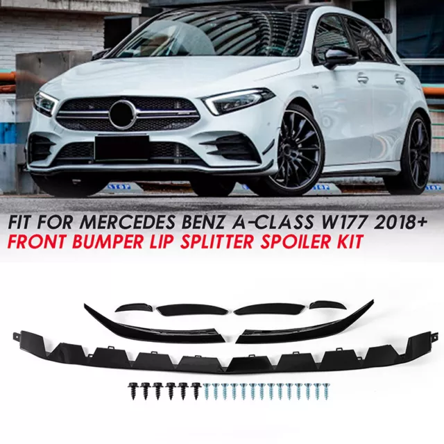Front Bumper Splitter Lip Aero Kit For Mercedes A Class W177 A45 A35 Amg 2018+