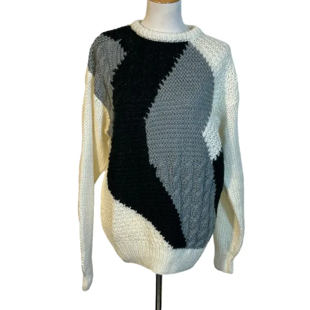 Vintage Forum 1980s Knit Abstract Sweater Sz M