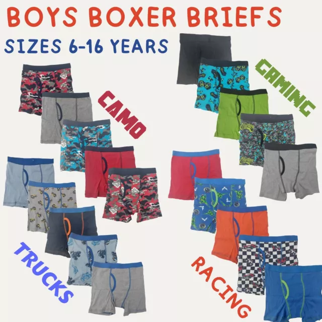 Kinder Jungen Boxershorts Shorts Hose Unterwäsche Multipack 100 % Baumwolle Größen 6-14Y