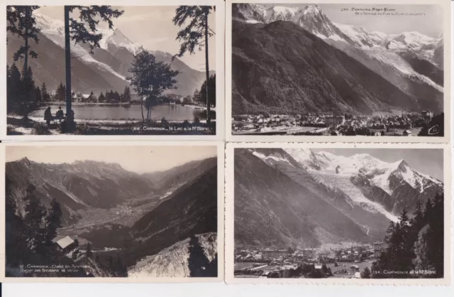 Lot 4 cartes postales anciennes CHAMONIX MONT-BLANC 17