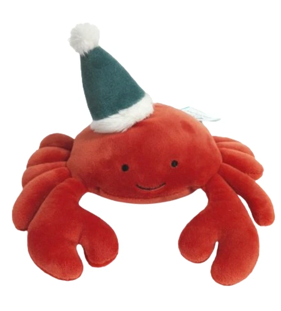 JELLYCAT CELEBRATION CRUSTACEAN Crab With Party Hat Plush Toy