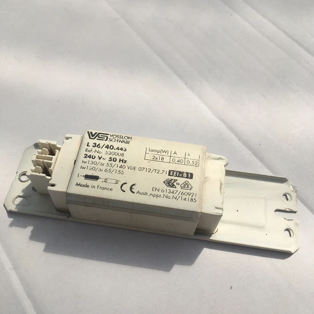 VS L36/40.443 530008 soffocamento zavorra magnetica 240 V per luce fluorescente 2x18 W T8