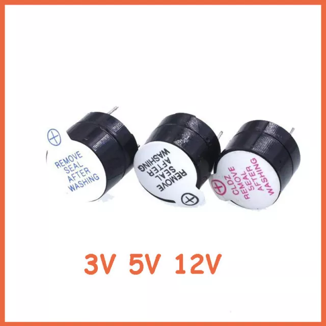 Aktive Buzzer Piepser Summer Ton Signalgeber Piezo 3V 5V 12V für Alarmmeldung