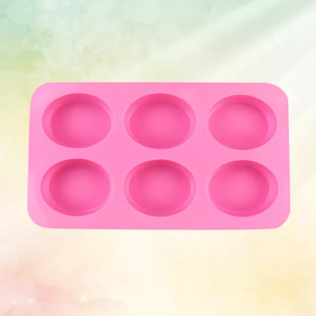 6 Cavities Silicone Mold Handmade Soap Tray Circle Round Molds