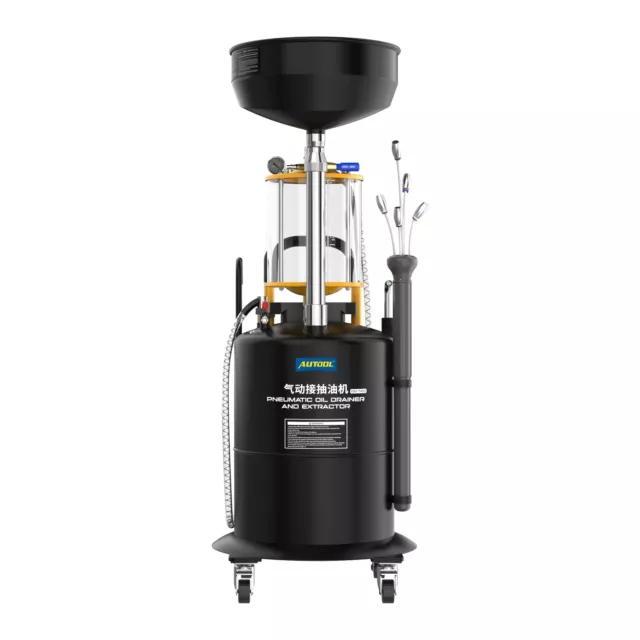 AUTOOL 18.5 Gallon Pneumatic Waste Oil Extractor Drain Tank Air Operate Drainer
