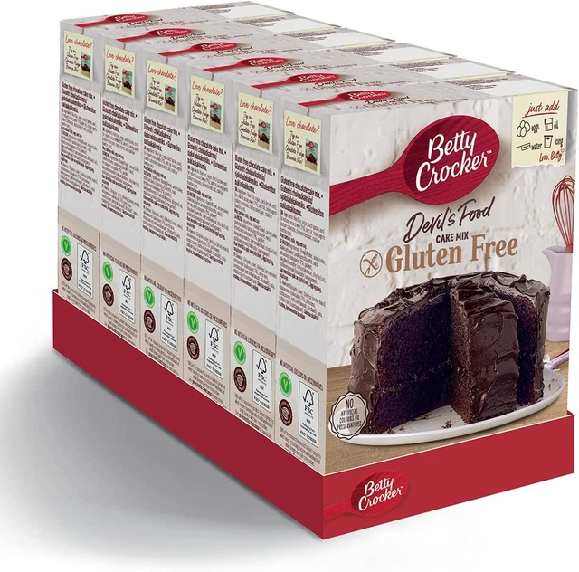 BETTY CROCKER GLUTEN Free Devil's Food Chocolate Cake Mix 425g (Pack of
