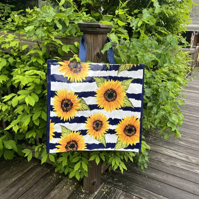 🌻REUSABLE 🌻SHOPPING TRAVEL Tote Bag Sunflower🌻Eco Friendly Goodwill ...