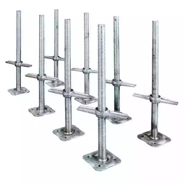 24" Scaffolding Leveling Jack Steel Plate Base Adjustable Screw 8 Pack MetalTech