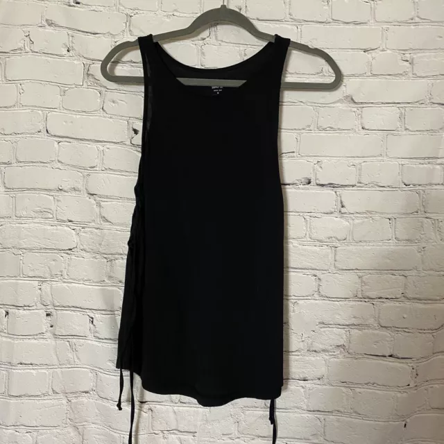 womens mossimo target black lace up side tank top m medium sleeveless