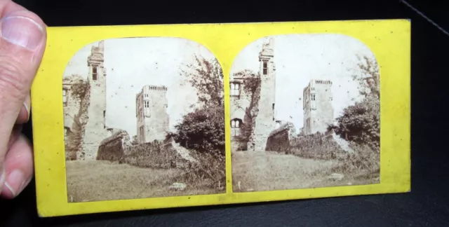 Ashby de la Zouch Schloss antik Foto Geschichte Stereoansicht #7028