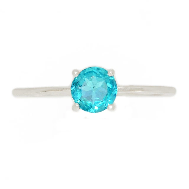 Treated Blue Topaz 925 Sterling Silver Ring Jewelry s.6.5 CR16592