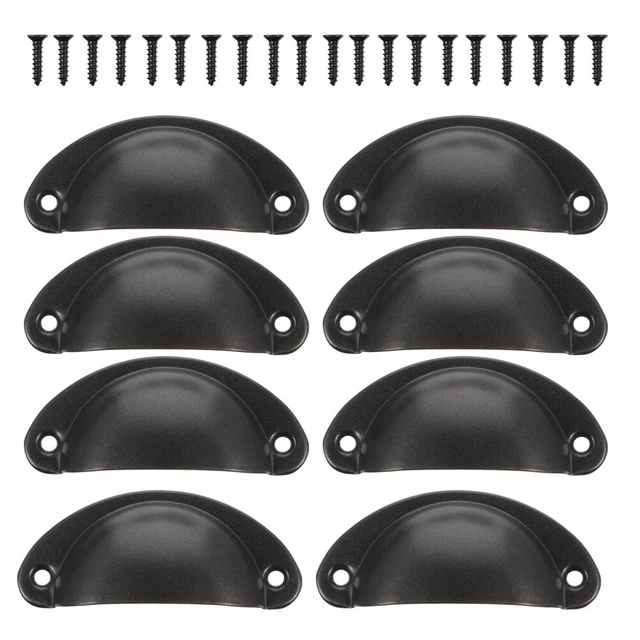 12 Pcs Handle Black Shell Closet Knob Pulls Medicine Cabinet Vintage