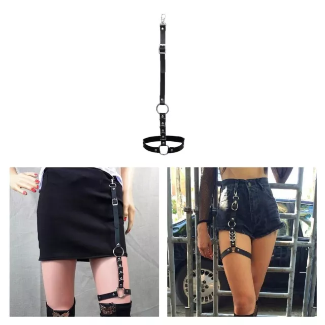 Leather Body Harness Thigh Garter Belt Single Leg Punk Suspender Band Strap Goth
