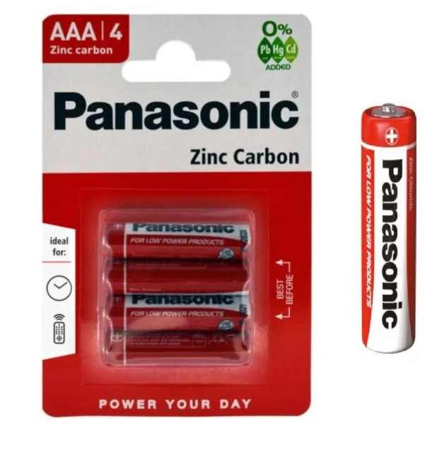 New Panasonic Battery Batteries AA & AAA Carbon Zinc Heavy Duty LR03 LR6 1.5V