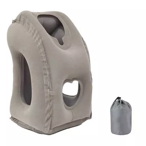 PVC Inflatable Travel Sleeping Pillow Portable Neck Pillow Airplane Head Support