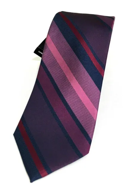 Express Men`s Multi Stripe Narrow Silk Tie New $49
