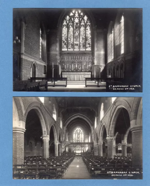 2 St Barnabas Church Interior Bexhill on Sea  RP pcs unused  Ref L14